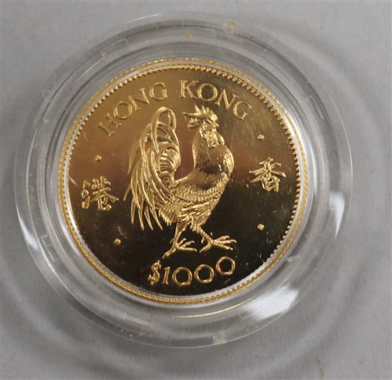 A Royal Mint Hong Kong 22ct gold Lunar Year $1000 coin,